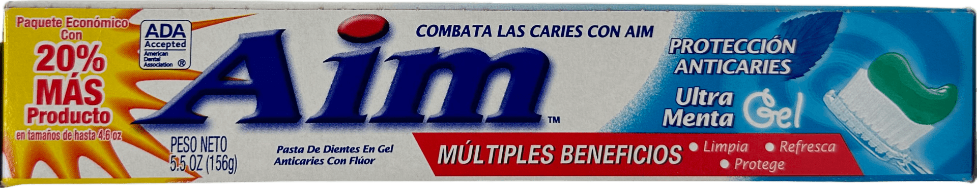 Aim Anticavity Fluoride Gel Toothpaste - Ultra Mint- 5.5 OZ