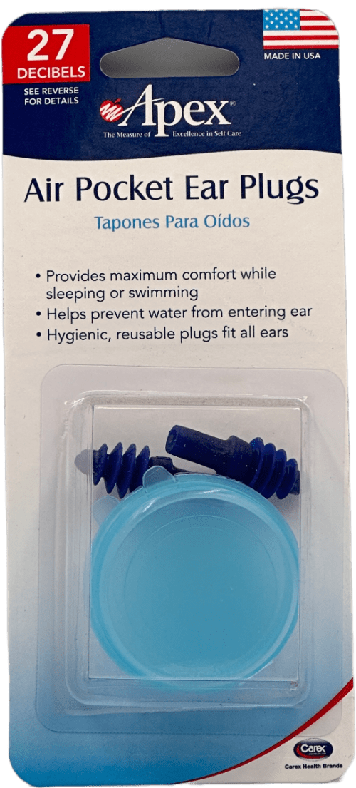 Apex Air Pocket Blue Ear Plugs: 27dB Noise Reduction for Water & Noise