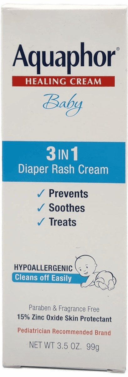 Aquaphor Baby Healing Cream - 3 in 1 Diaper Rash Cream - Hypoallergenic - 3.5 OZ