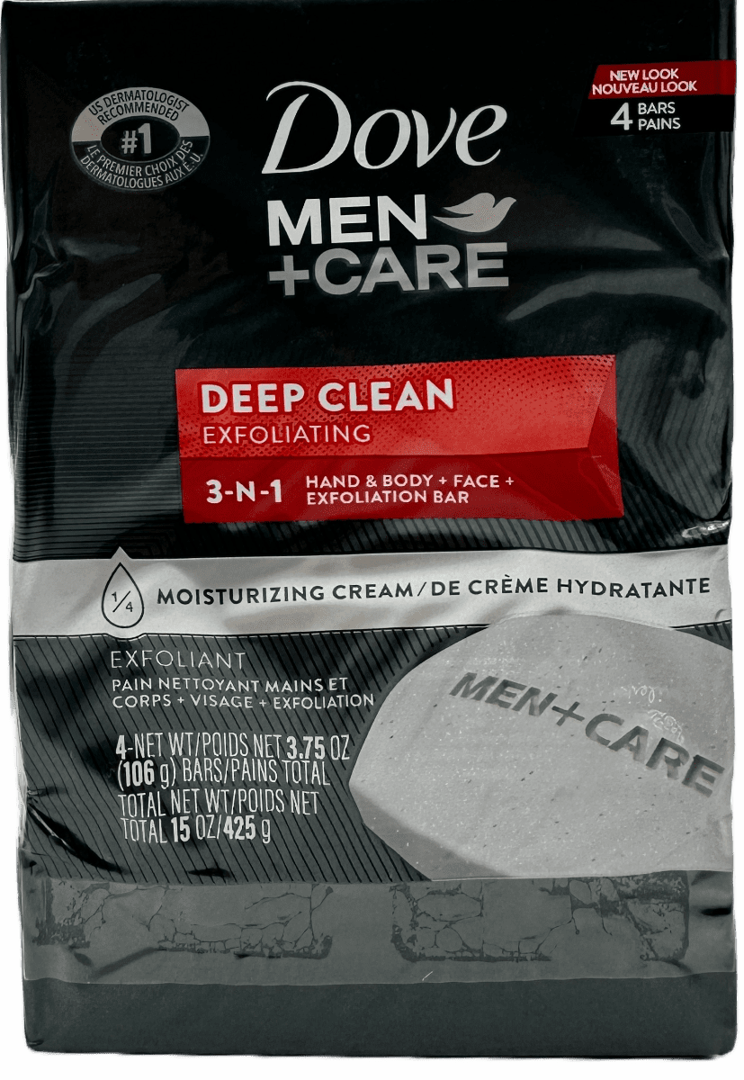 Dove Men + Care 3-in-1 Soap: 4-Pack Deep Clean Bar