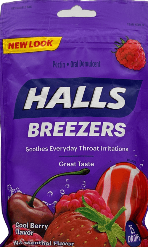 Halls Breezers Cool Berry: 25 Drops for Soothing Throat Relief