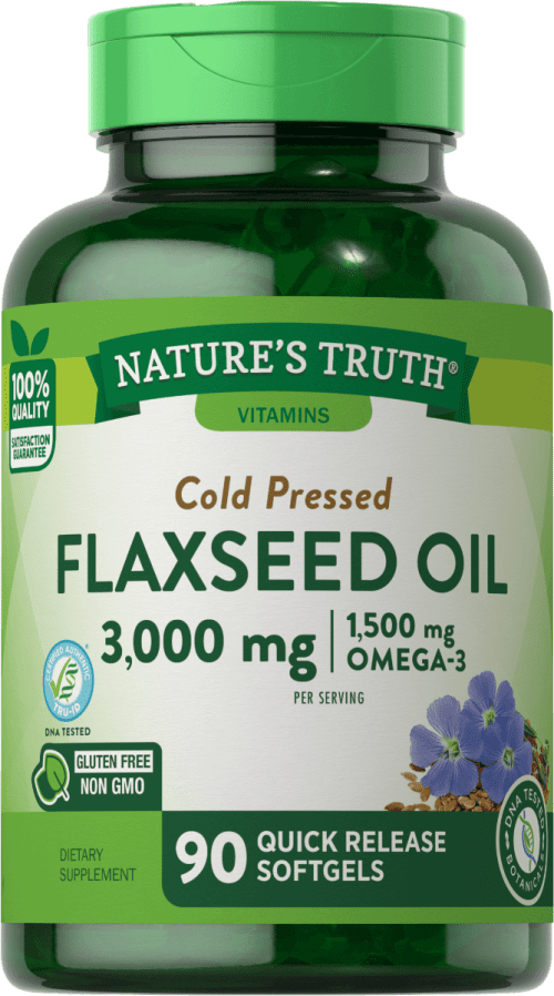 Nature's Truth Cold Pressed Flaxseed Oil 3000 mg - 90 Quick Release Softgels
