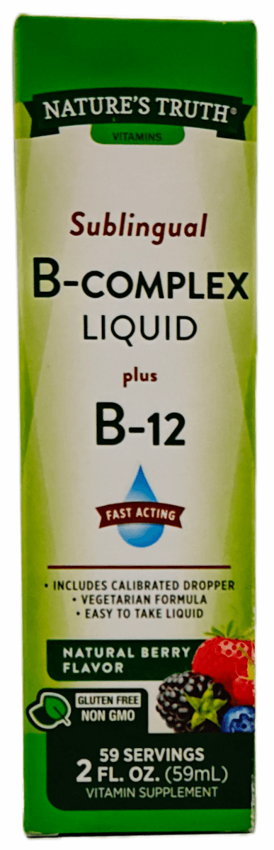 Nature's Truth Sublingual B-Complex Liquid plus B-12 - Natural Berry Flavor - 2 FL OZ