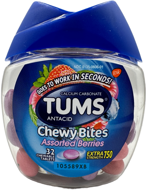 Tums Antacid Chewable Tablets: 32-Count Berry Relief
