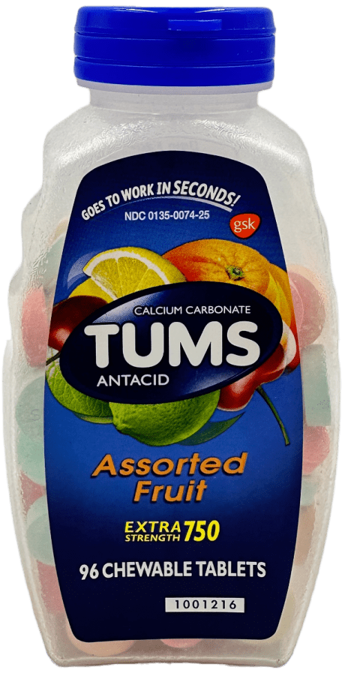 Tums Extra Strength Antacid: 96 Tablets for Fast Relief