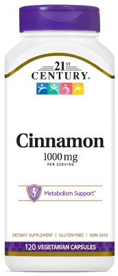 21st Century Cinnamon 1000mg - 120 Vegetarian Capsules