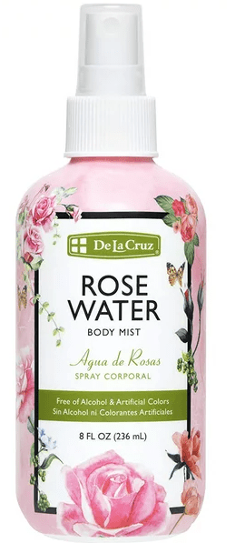 De La Cruz 8 oz Rosewater Body Mist: Natural, Alcohol-Free