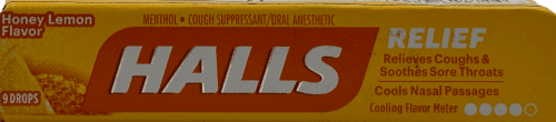 Halls Relief Honey Lemon Cough Drops - 9 Count | Fast-Acting Comfort